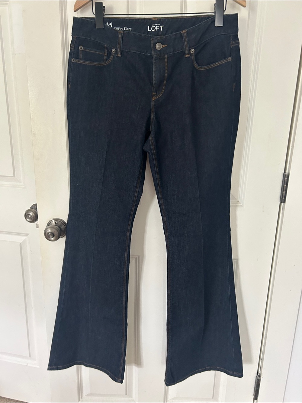 LOFT Curvy Flare Jeans Size 10 Dark Wash Curvy Fit